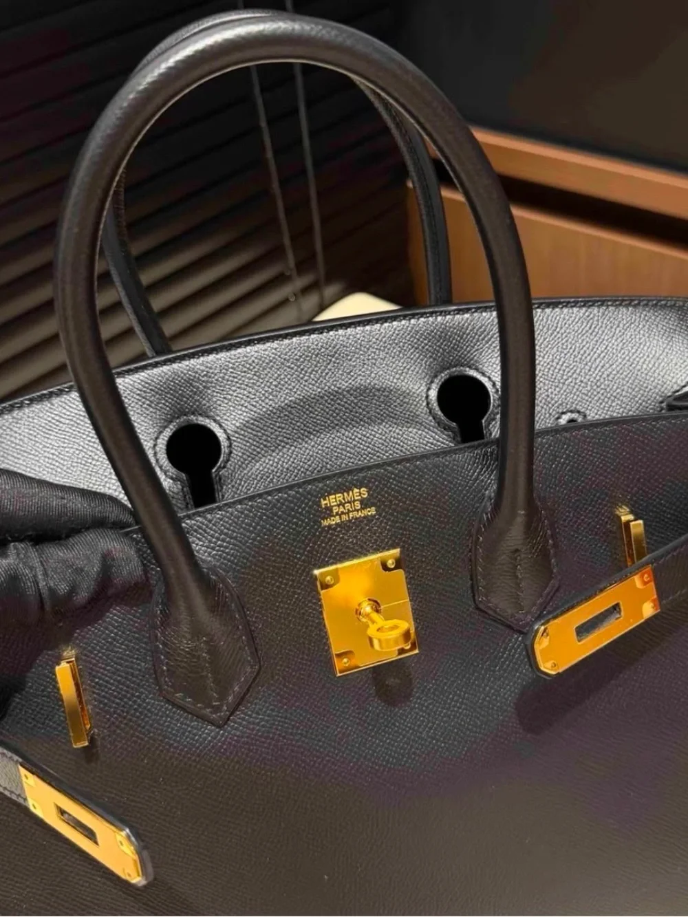 Hermes Black Birkin 30 Epsom leather bag